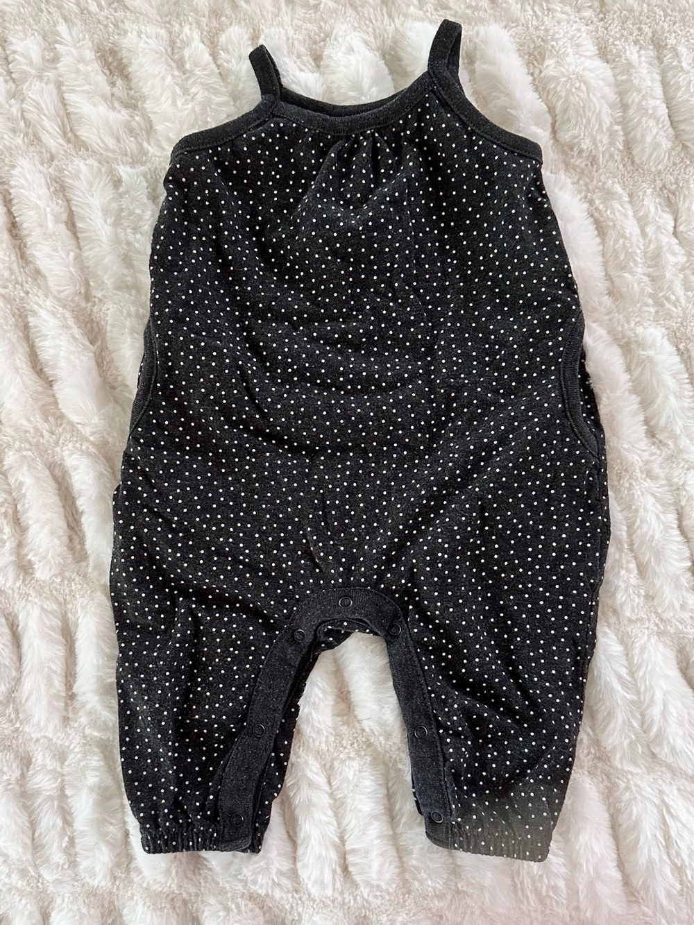 Old Navy Black and White Polka-dotted Romper